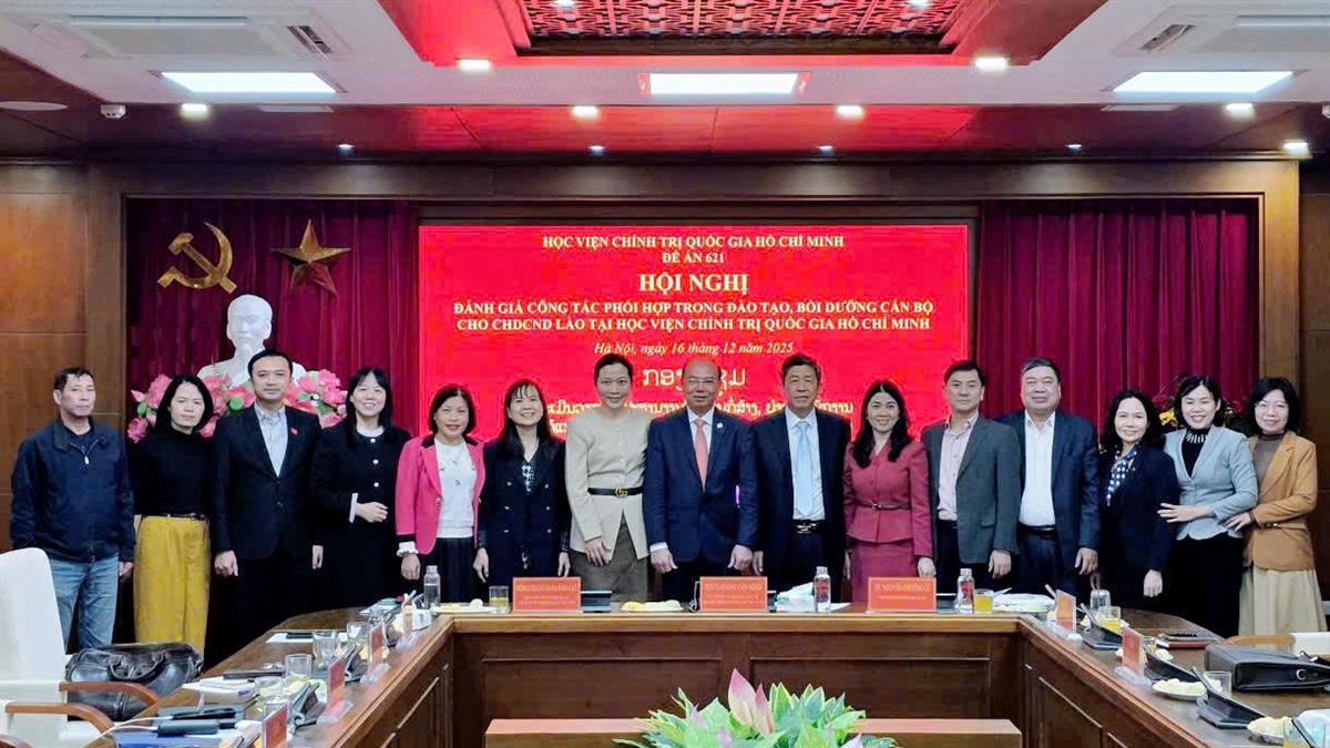 Conference reviewing coordination in training public officials for the Lao PDR at the Ho Chi Minh National Academy of Politics