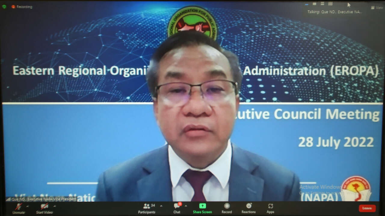 Lãnh đạo Học viện Hành chính Quốc gia họp Hội đồng Điều hành của EROPA
