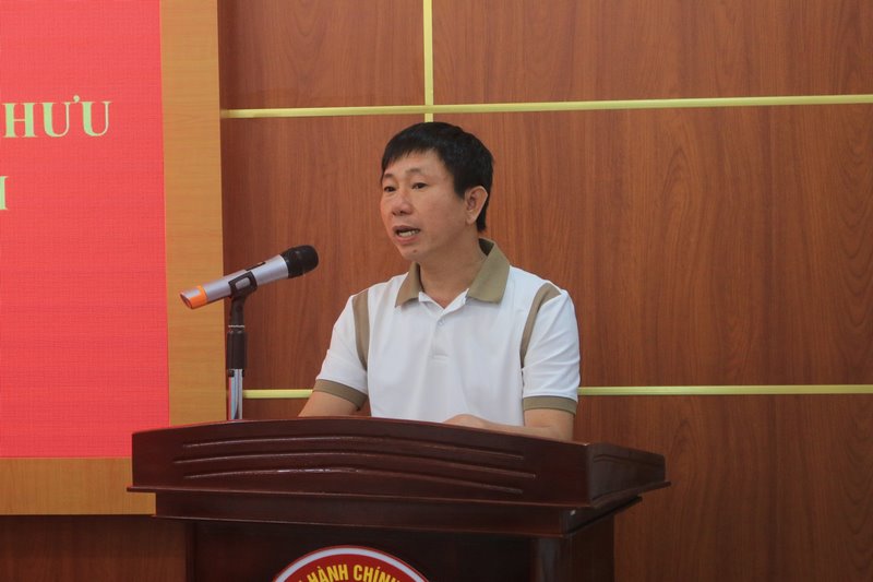 ThS. Phan Xuân Quý - Trưởng phòng Quản trị, Chủ tịch Công đoàn Bộ phận phát biểu