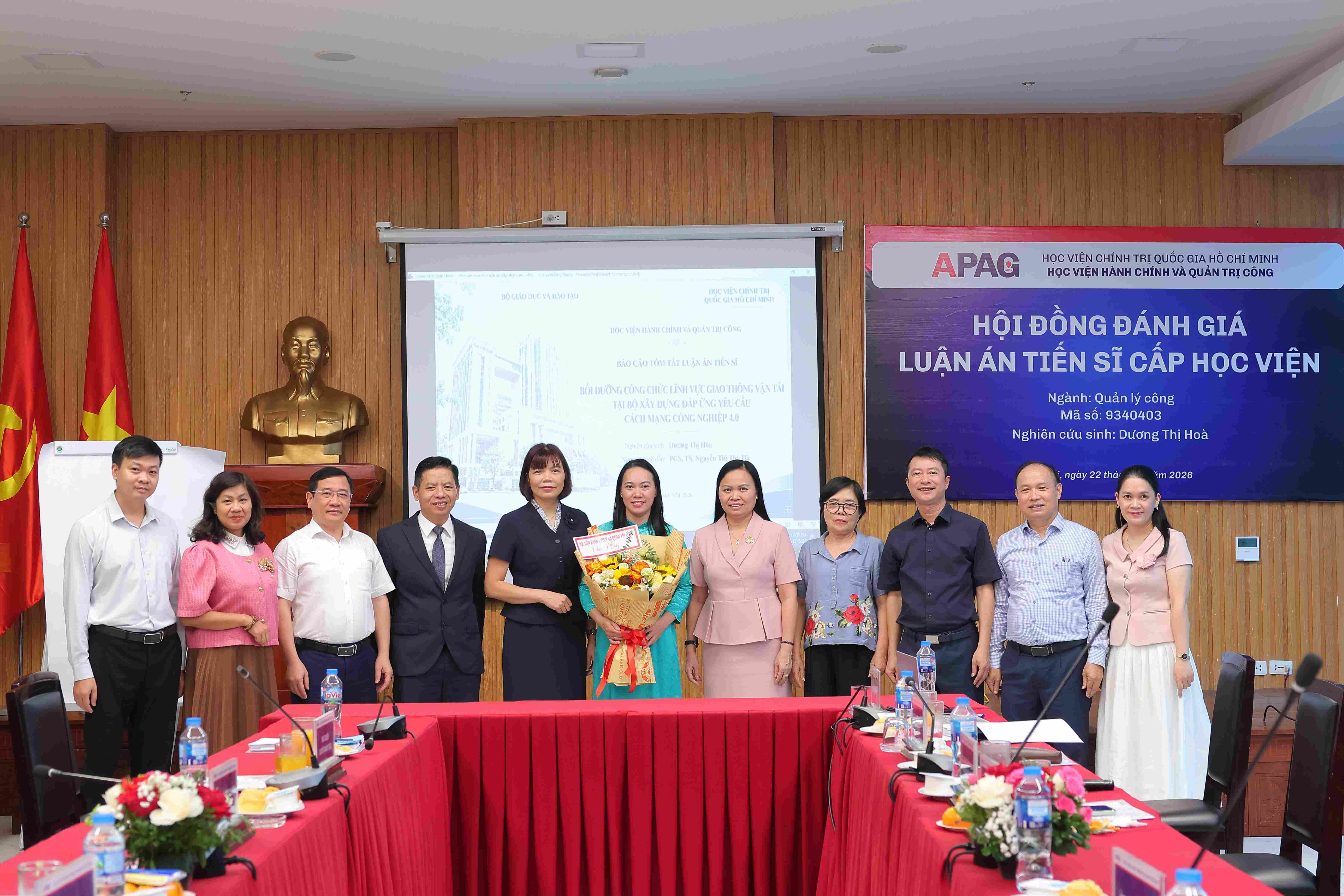 Bảo vệ Luận án Tiến sĩ cấp Học viện: “Bồi dưỡng công chức lĩnh vực giao thông vận tải tại Bộ Xây dựng đáp ứng yêu cầu Cách mạng công nghiệp 4.0”