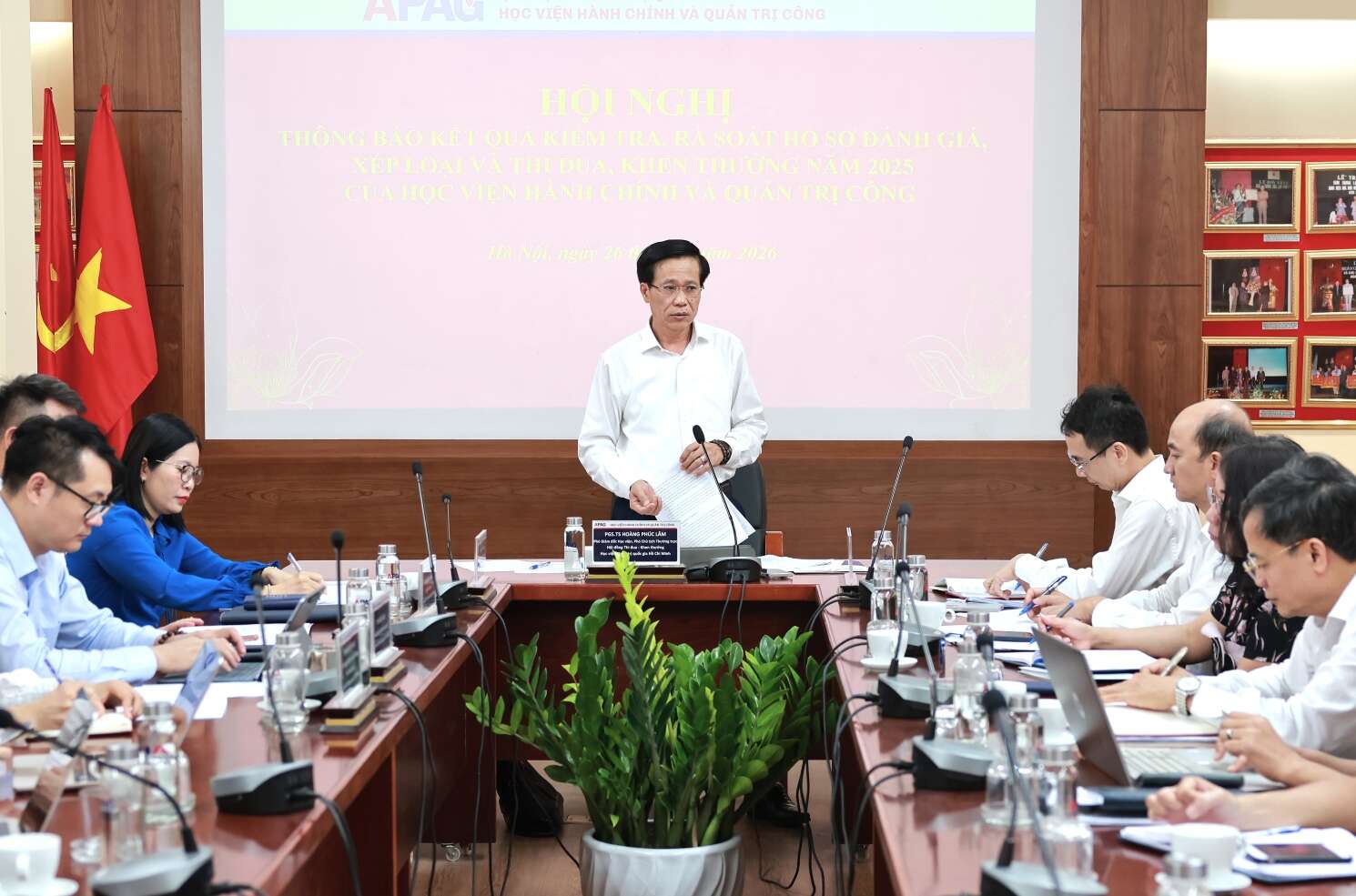 Hội nghị thông báo kết quả kiểm tra, rà soát công tác đánh giá, xếp loại và thi đua, khen thưởng năm 2025 của Học viện Hành chính và Quản trị công